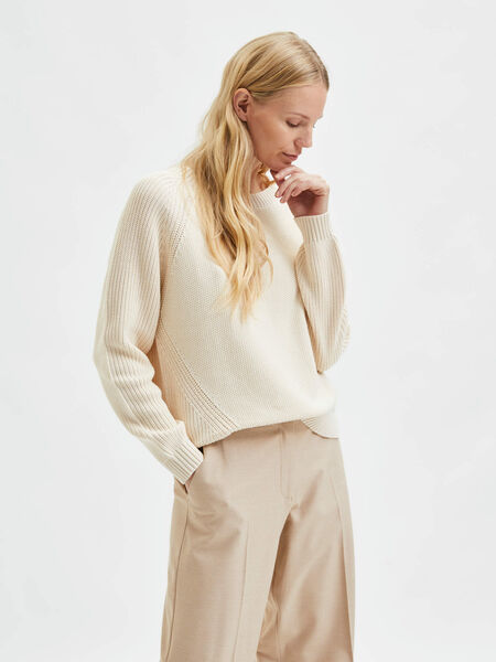 Selected RELAXED FIT STRIKKET PULLOVER, Birch, highres - 16077846_Birch_003.jpg