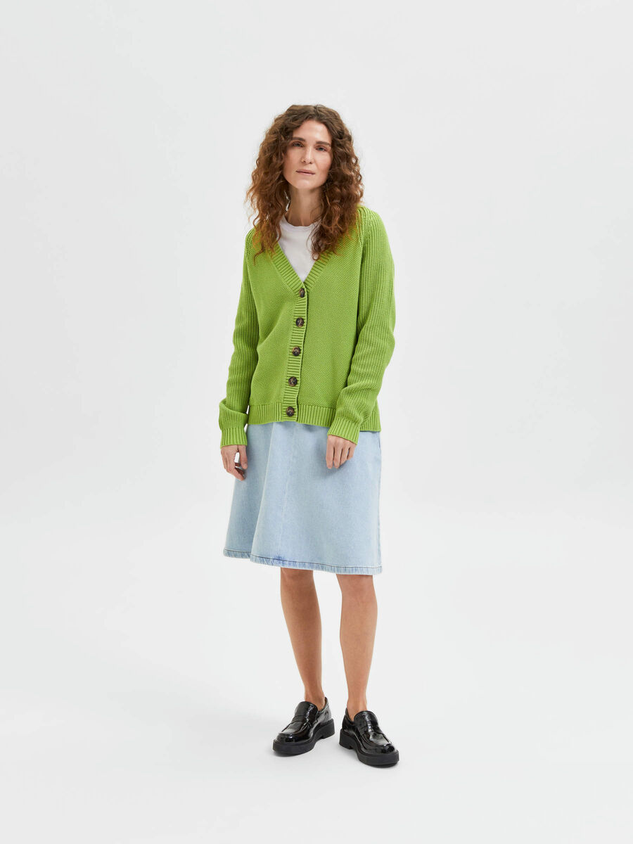 Selected RELAXED KNITTED CARDIGAN, Greenery, highres - 16078284_Greenery_005.jpg