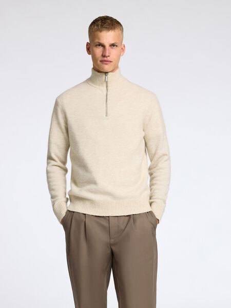 Selected MAGLIONE A MEZZA CERNIERA, Oatmeal, highres - 16097087_Oatmeal_003.jpg