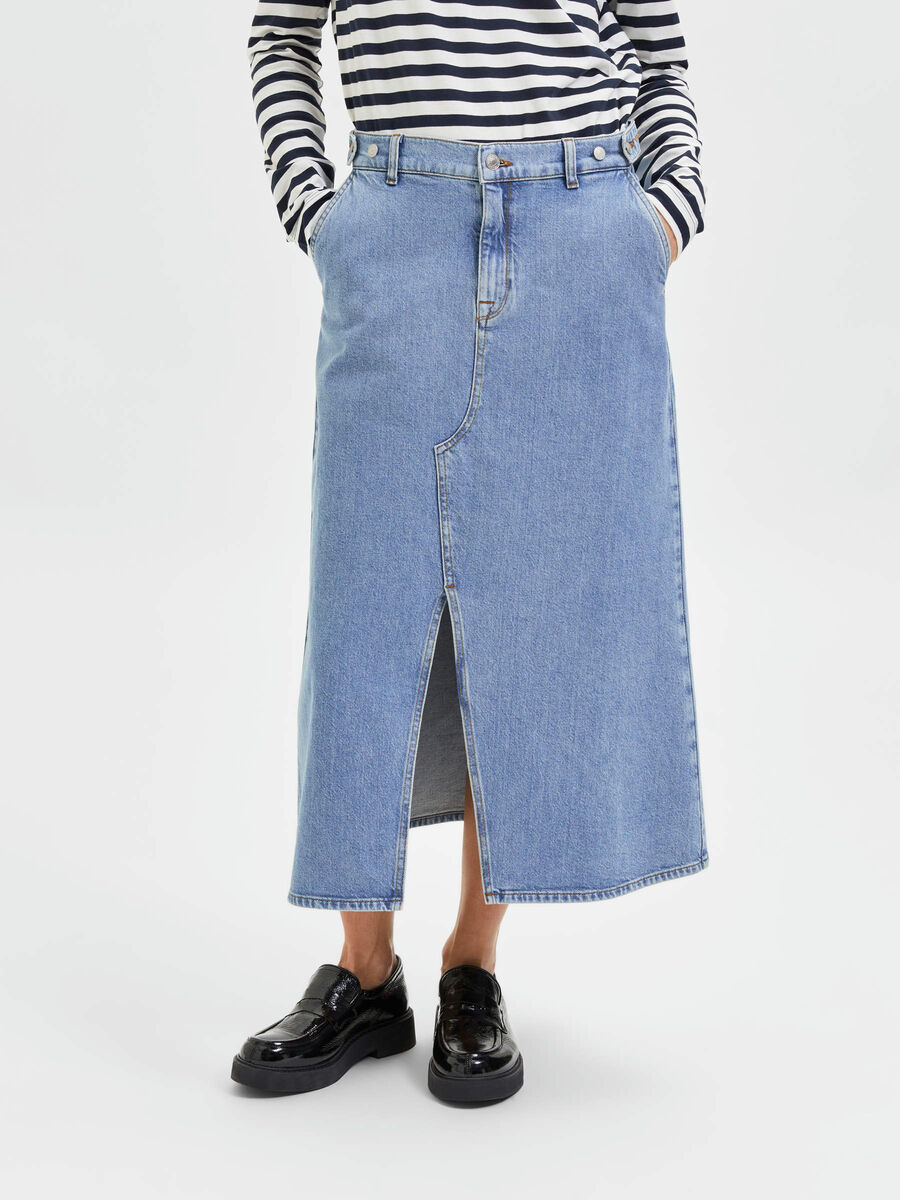 Selected A-LINE DENIM SKIRT, Medium Blue Denim, highres - 16083287_MediumBlueDenim_003.jpg