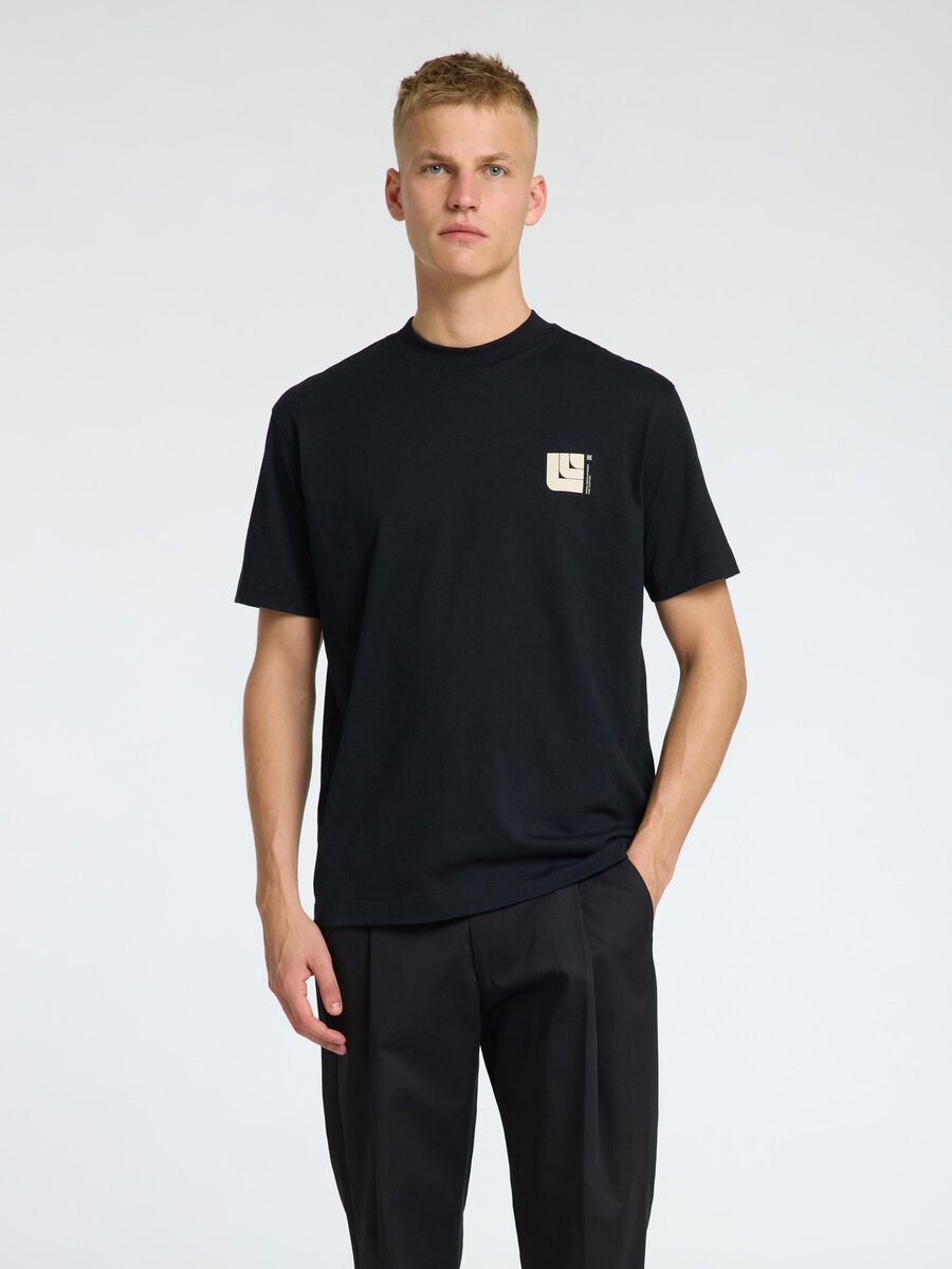 Selected GRAFISCHE PRINT T-SHIRT, Black, highres - 16095700_Black_003.jpg
