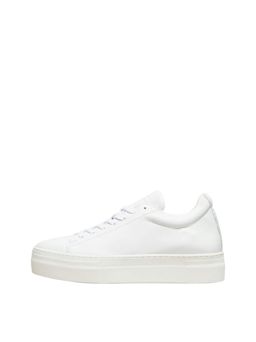 Selected LEATHER TRAINERS, White, highres - 16075949_White_001.jpg