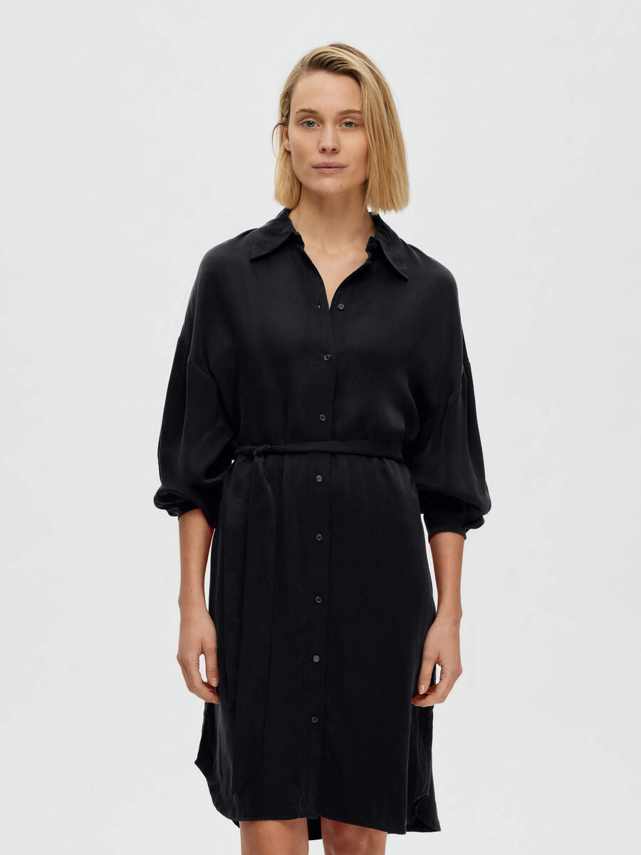 Black LONGSLEEVED SHIRT DRESS Selected®