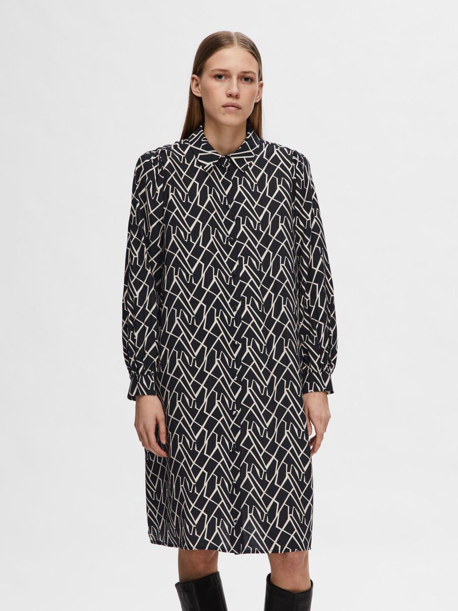 Selected PRINTED SHIRT DRESS, Black, highres - 16095409_Black_1137317_003.jpg