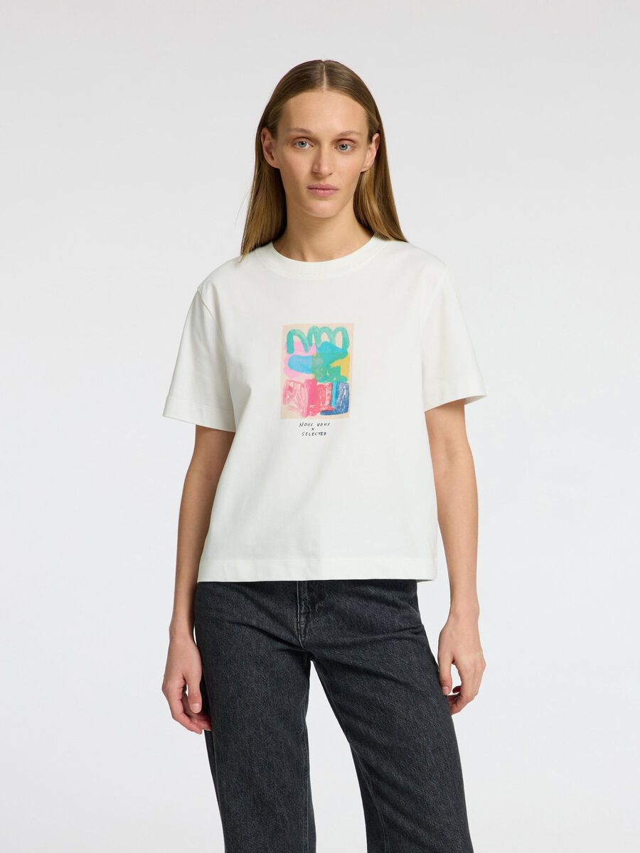 Selected PRINTED BOXY FIT T-SHIRT, Snow White, highres - 16097303_SnowWhite_1175728_003.jpg