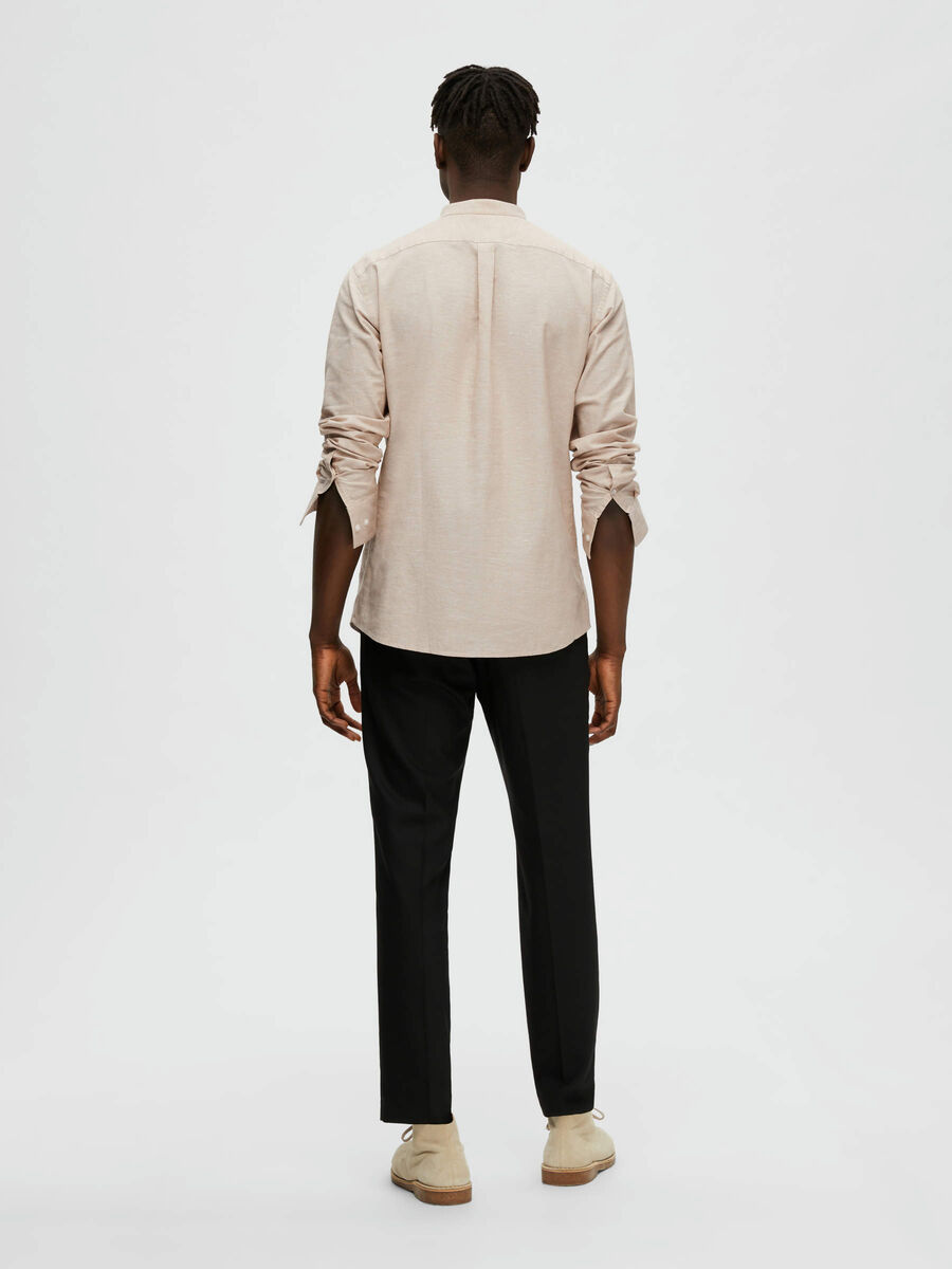 Selected LINEN-BLEND SLIM FIT SHIRT, Kelp, highres - 16079058_Kelp_004.jpg