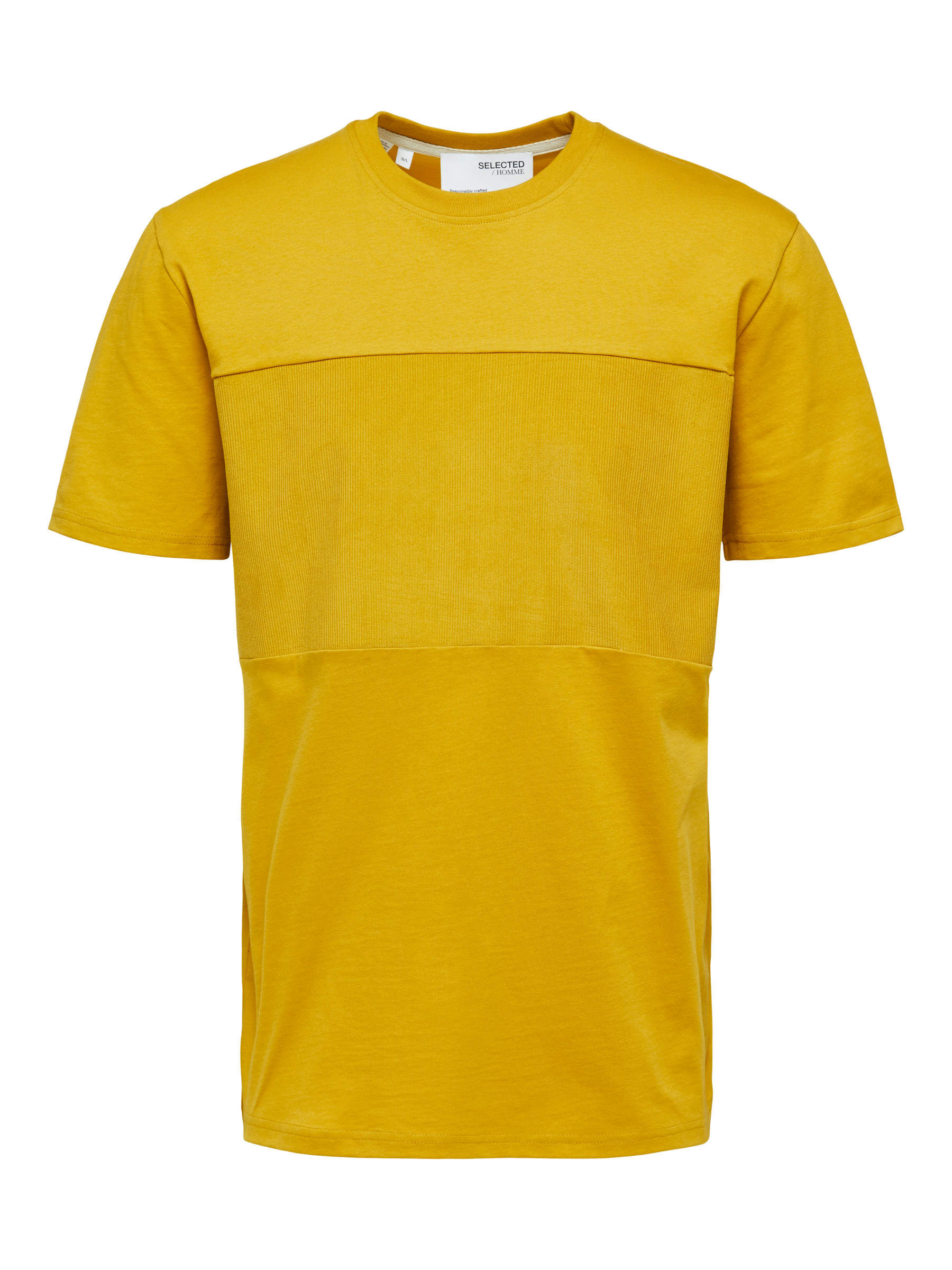 CREW NECK T SHIRT Yellow SELECTED HOMME