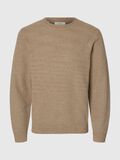 Selected 100% BAUMWOLL PULLOVER MIT RUNDHALSAUSSCHNITT, Oatmeal, highres - 16094385_Oatmeal_1154768_001.jpg