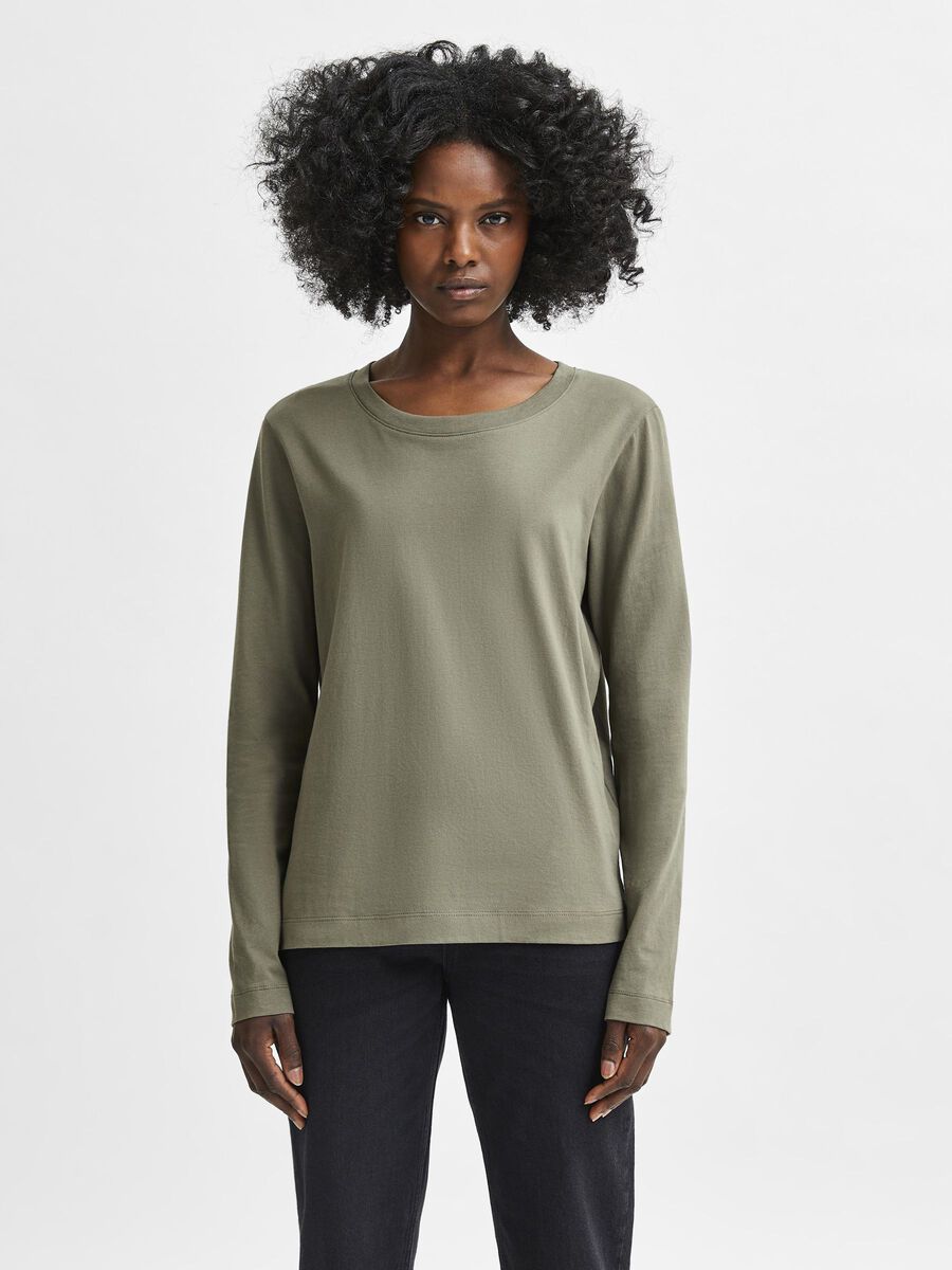 Selected CREW NECK - LONG-SLEEVED T-SHIRT, Kalamata, highres - 16065134_Kalamata_003.jpg