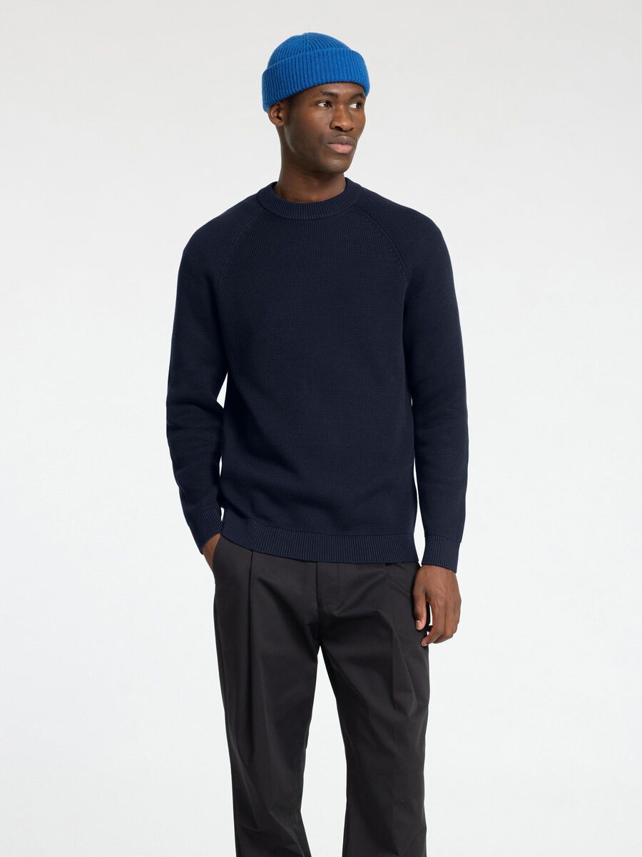 Selected 100% COTTON CREWNECK JUMPER, Dark Sapphire, highres - 16097973_DarkSapphire_003.jpg