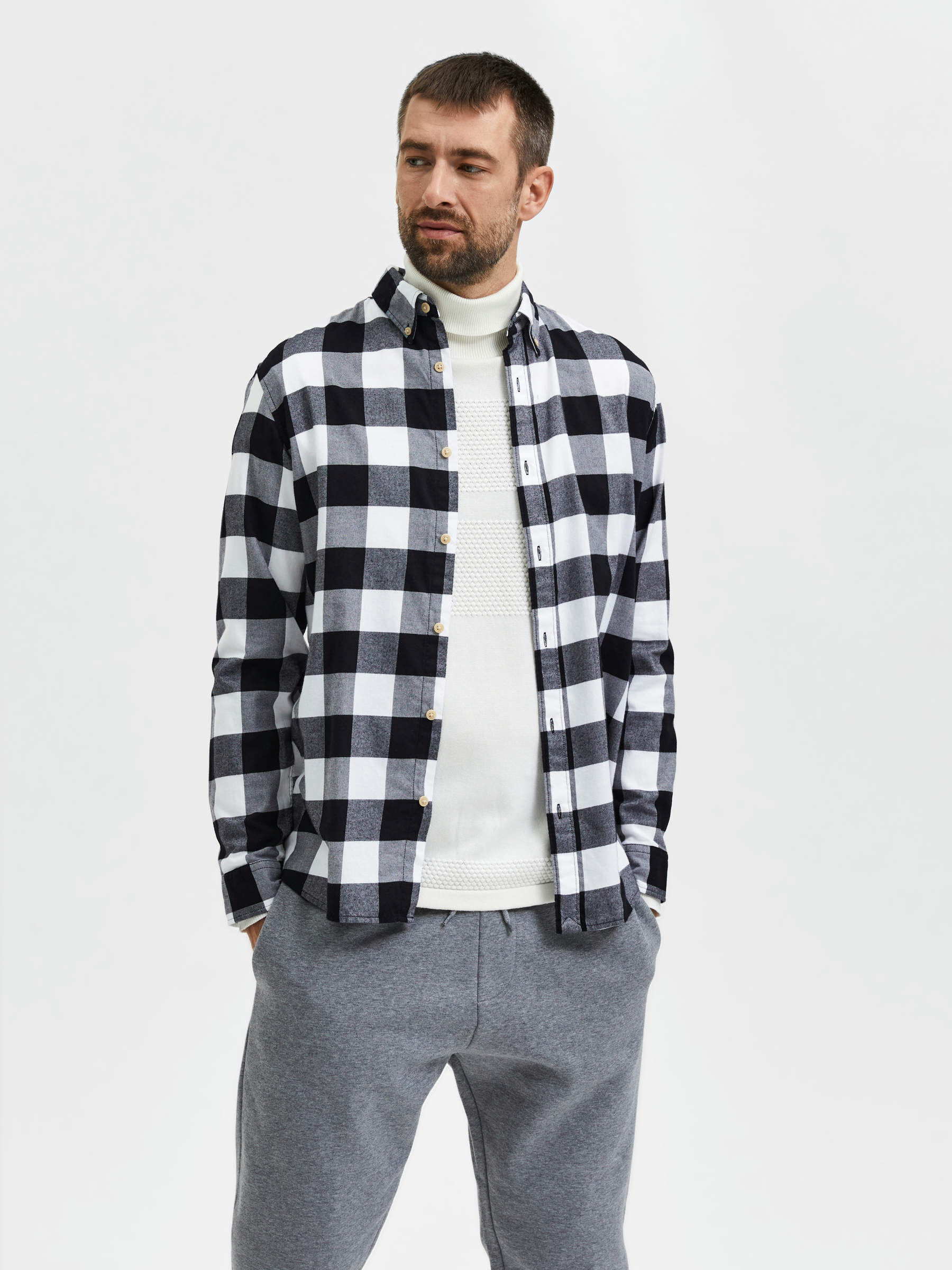 FLANNEL SHIRT Black SELECTED HOMME