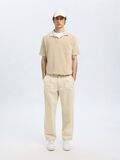 Selected COTTON BLEND SHORT SLEEVED POLO SHIRT, Pure Cashmere, highres - 16090760_PureCashmere_005.jpg