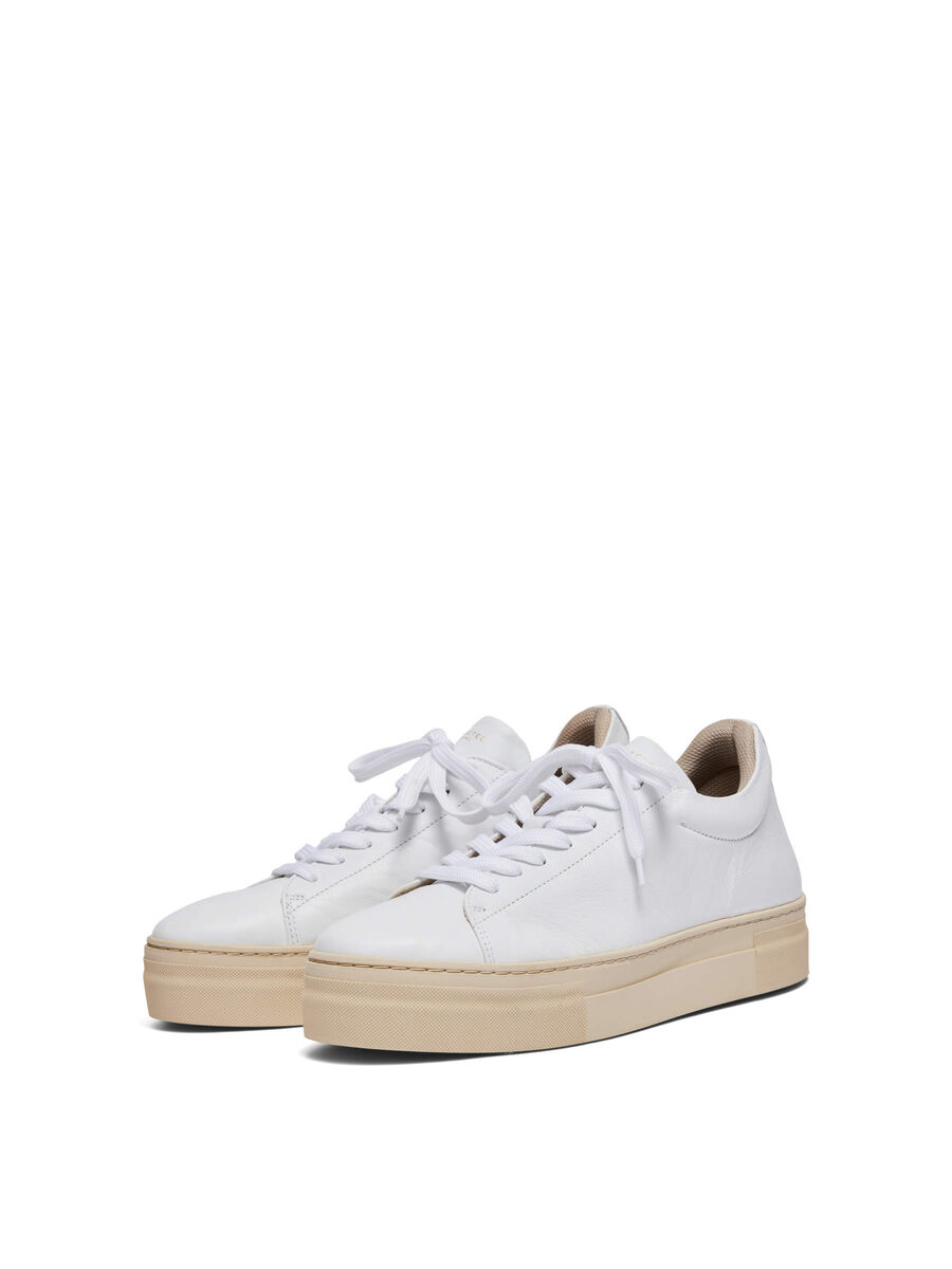 Selected LEATHER TRAINERS, White, highres - 16075949_White_1014530_006.jpg