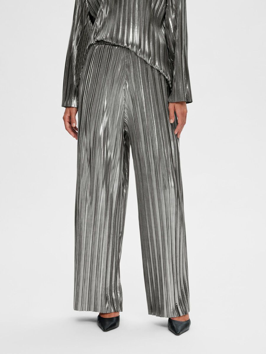 Selected PLISSÉ PLEATED TROUSERS, Silver, highres - 16091840_Silver_003.jpg