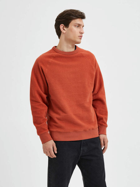 Selected BRUSHED SWEATSHIRT, Baked Clay, highres - 16087860_BakedClay_003.jpg