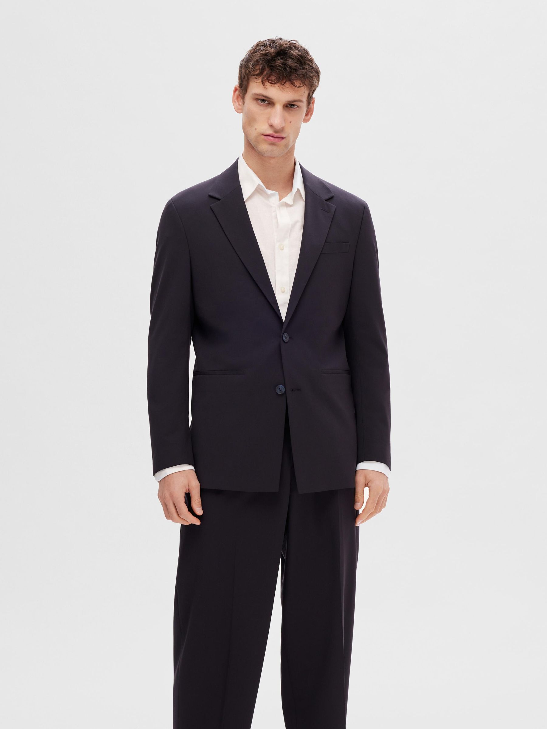 OVERSIZE BLAZER A SIMPLE BOUTONNAGE Bleu SELECTED HOMME