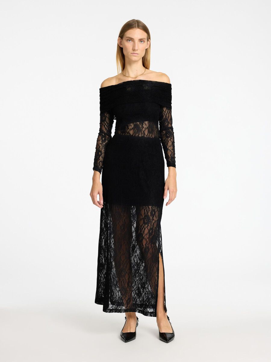 Selected SPITZEN OFF SHOULDER TOP, Black, highres - 16095805_Black_005.jpg