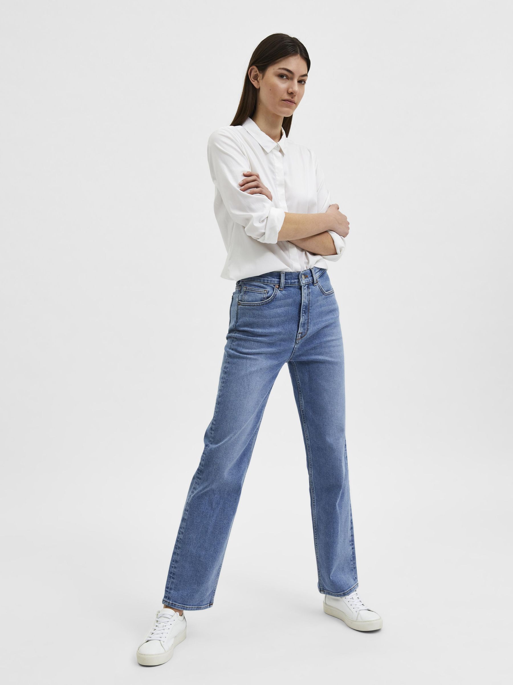 STRAIGHT FIT JEANS Blue SELECTED FEMME