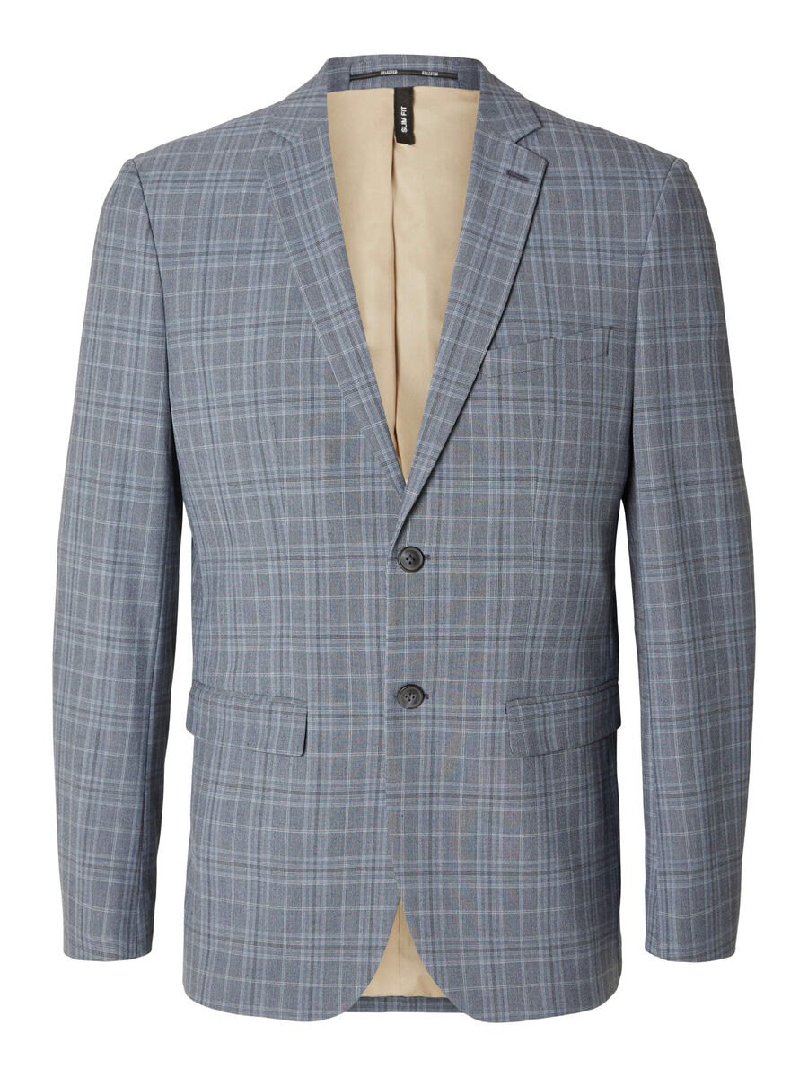 Selected VISCOSE BLEND CHECKED BLAZER, Grey, highres - 16087745_Grey_984184_001.jpg