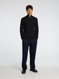Selected 100% MERINOWOLL HALF-ZIP PULLOVER, Black, highres - 16094655_Black_005.jpg