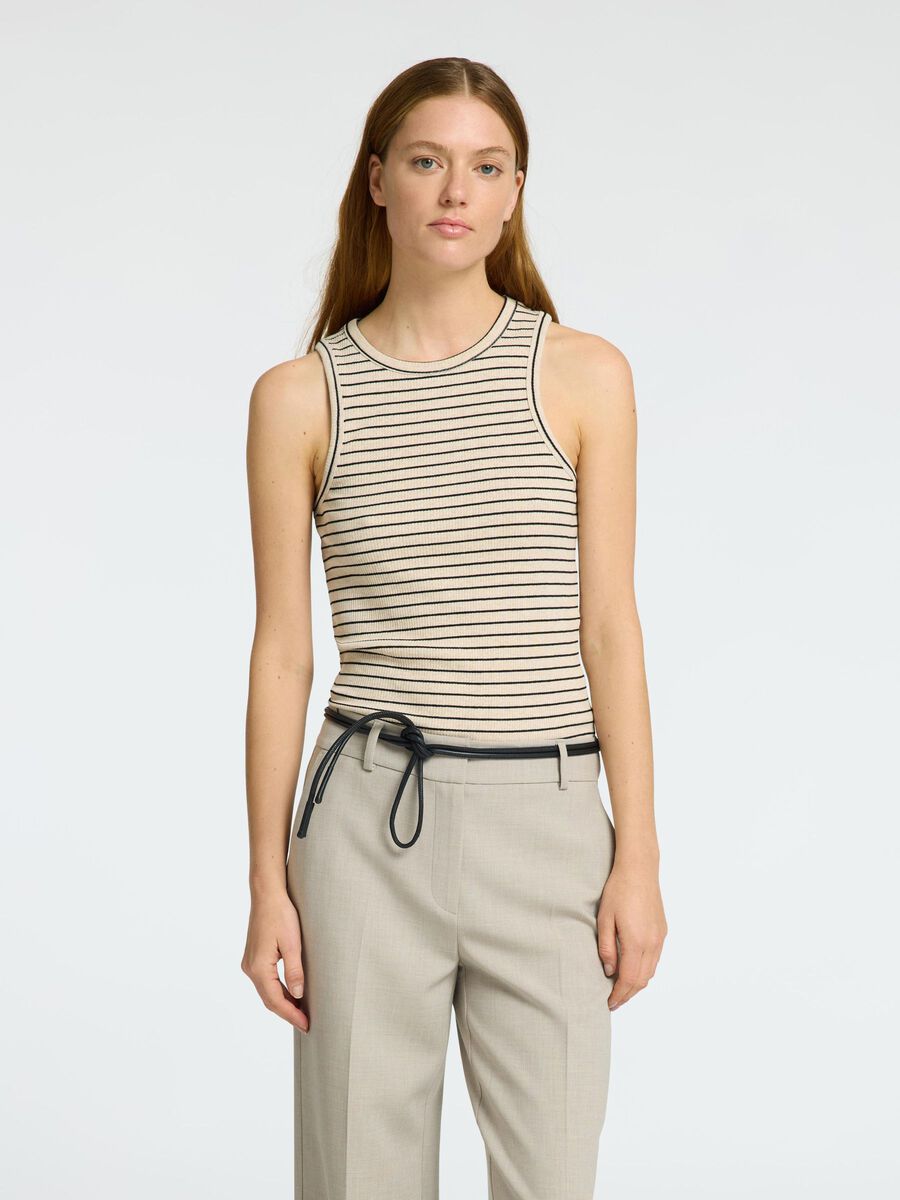 Selected STRIPED TANK TOP, Oatmeal, highres - 16089855_Oatmeal_1029661_003.jpg