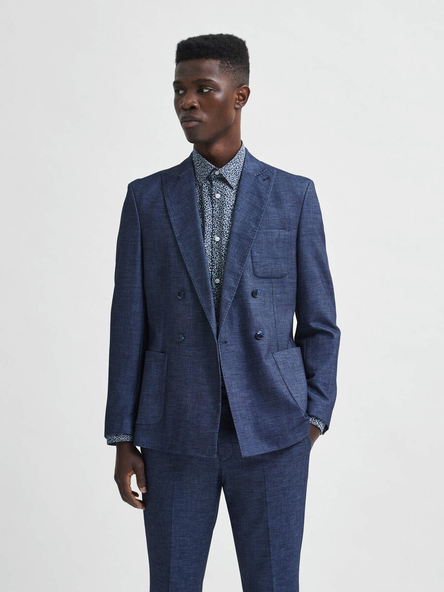Selected DUBBELE KNOPENRIJ TEXTUUR BLAZER, Dark Blue, highres - 16078181_DarkBlue_826987_003.jpg