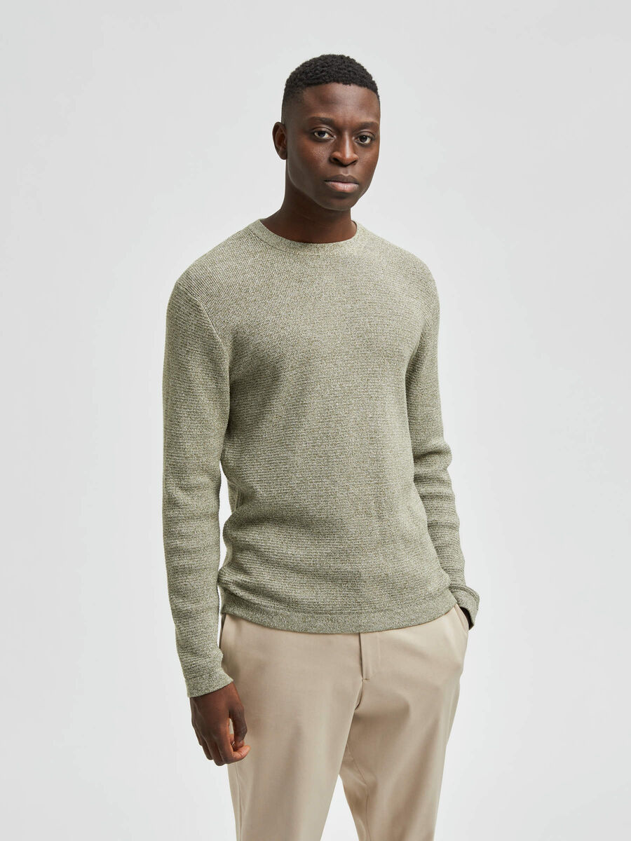 Selected ORGANIC COTTON PULLOVER, Winter Moss, highres - 16079776_WinterMoss_853674_003.jpg