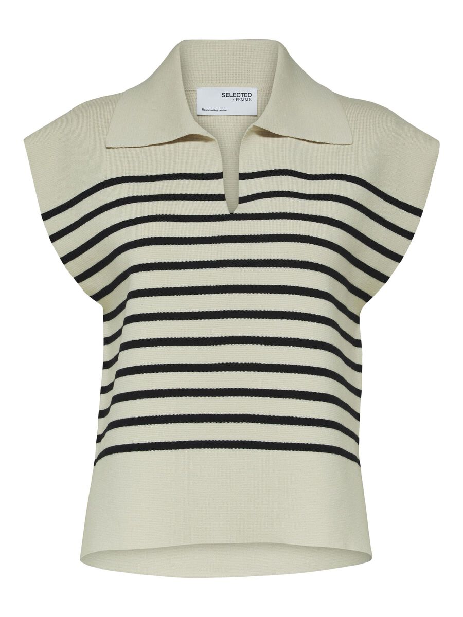 Selected STRIPED KNITTED TOP, Birch, highres - 16084294_Birch_927977_001.jpg
