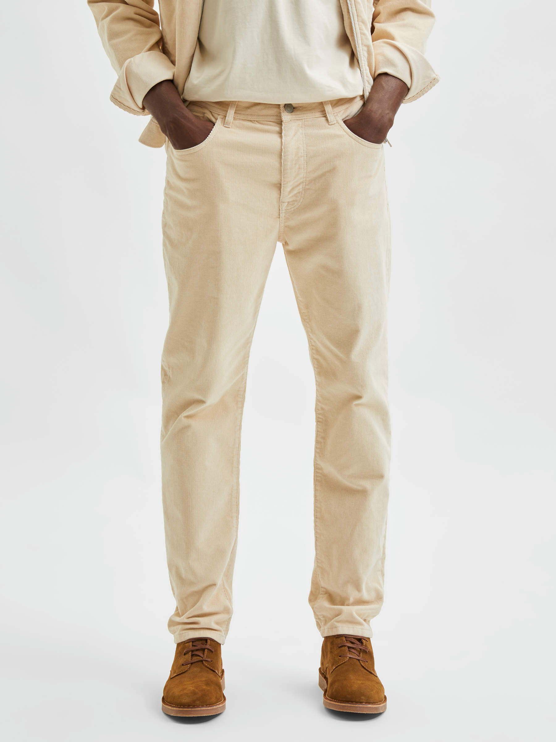 Beige CORDUROY TROUSERS | Selected®