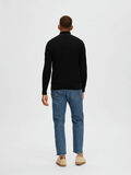 Selected RIBSTRIKKET HALF-ZIP PULLOVER, Black, highres - 16089102_Black_004.jpg