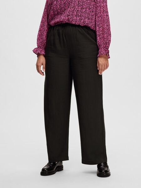 Selected RELAXED CURVE TROUSERS, Black, highres - 16088483_Black_003.jpg