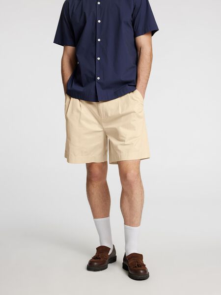 Selected PLEATED CHINO SHORTS, Fog, highres - 16096749_Fog_003.jpg