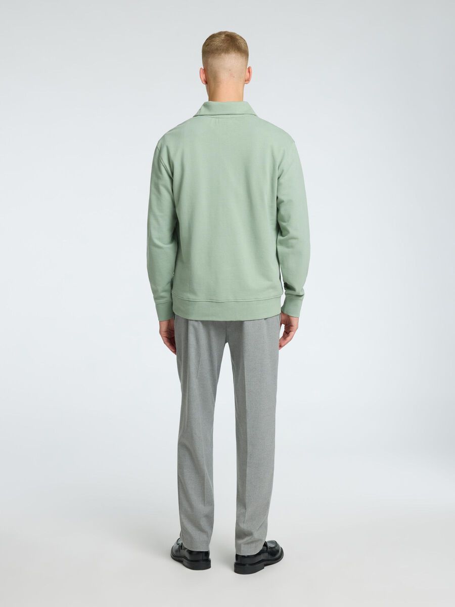 Selected 100% COTTON ZIPPED SWEATSHIRT, Iceberg Green, highres - 16095732_IcebergGreen_004.jpg