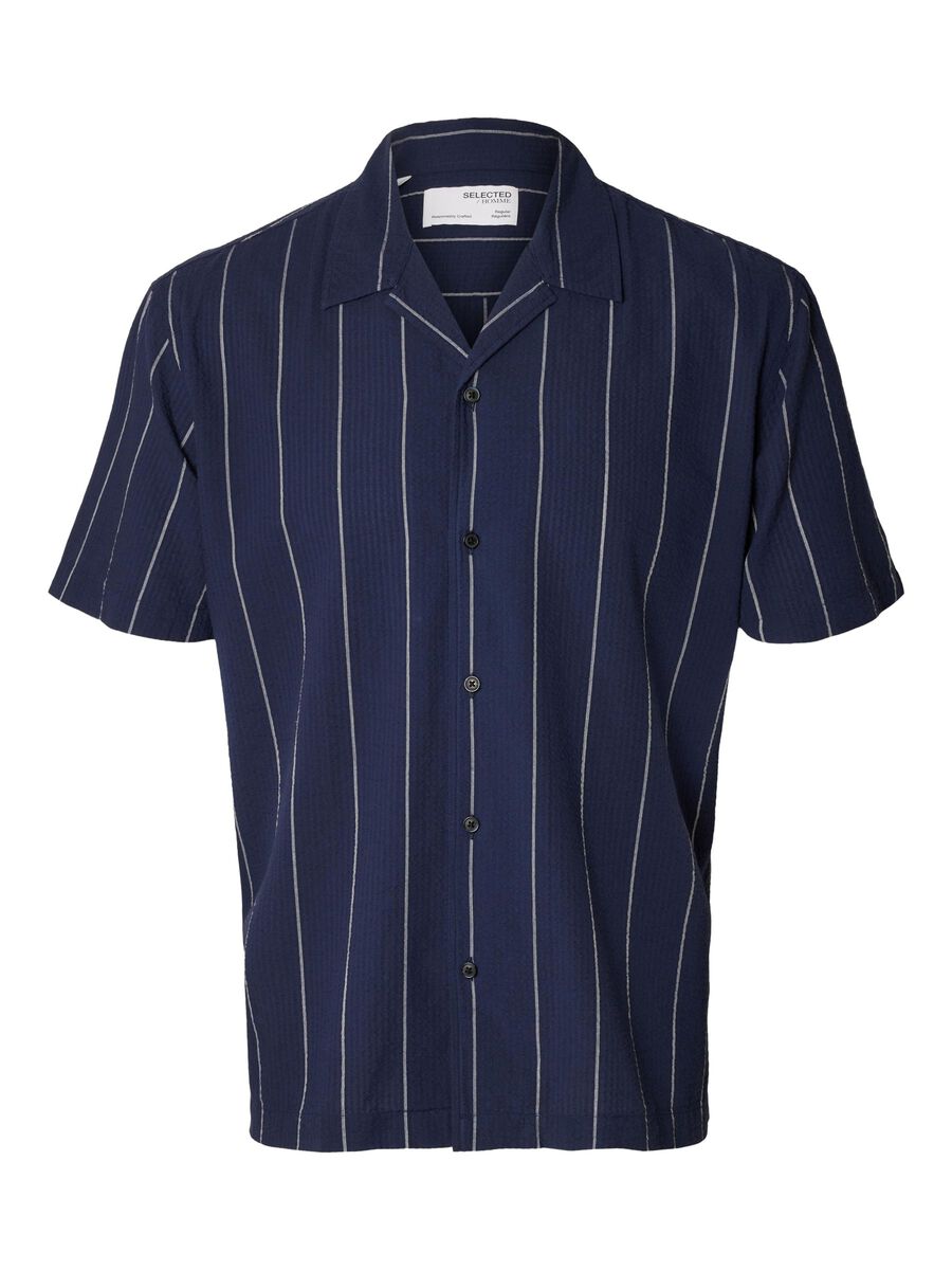 Selected SHORT SLEEVED COTTON SHIRT, Sky Captain, highres - 16093916_SkyCaptain_1105766_001.jpg