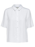 Selected CROPPED - SHORT SLEEVED SHIRT, Bright White, highres - 16066069_BrightWhite_001.jpg