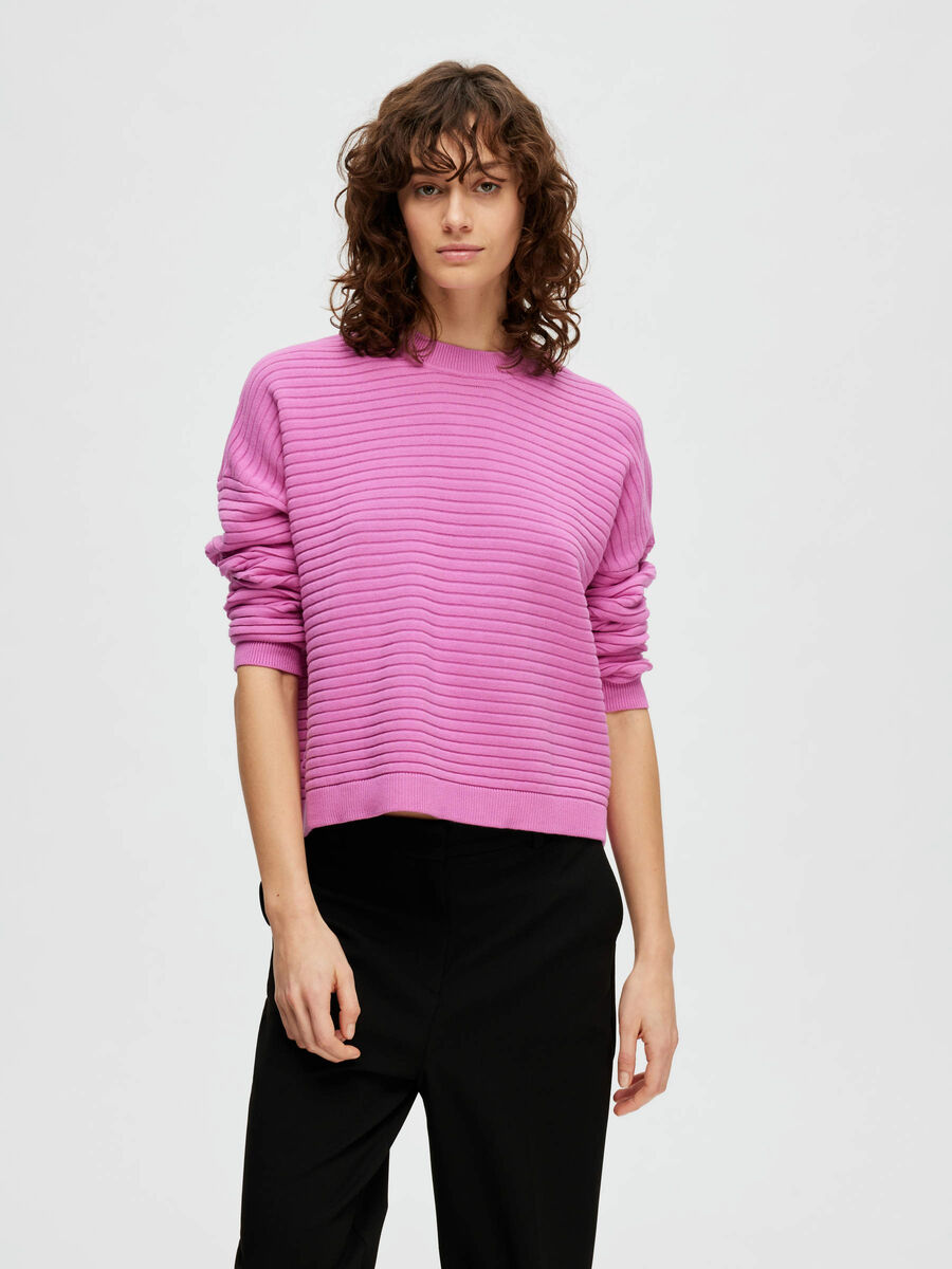 Selected RIBBET STRIKKET PULLOVER, Cyclamen, highres - 16088685_Cyclamen_003.jpg