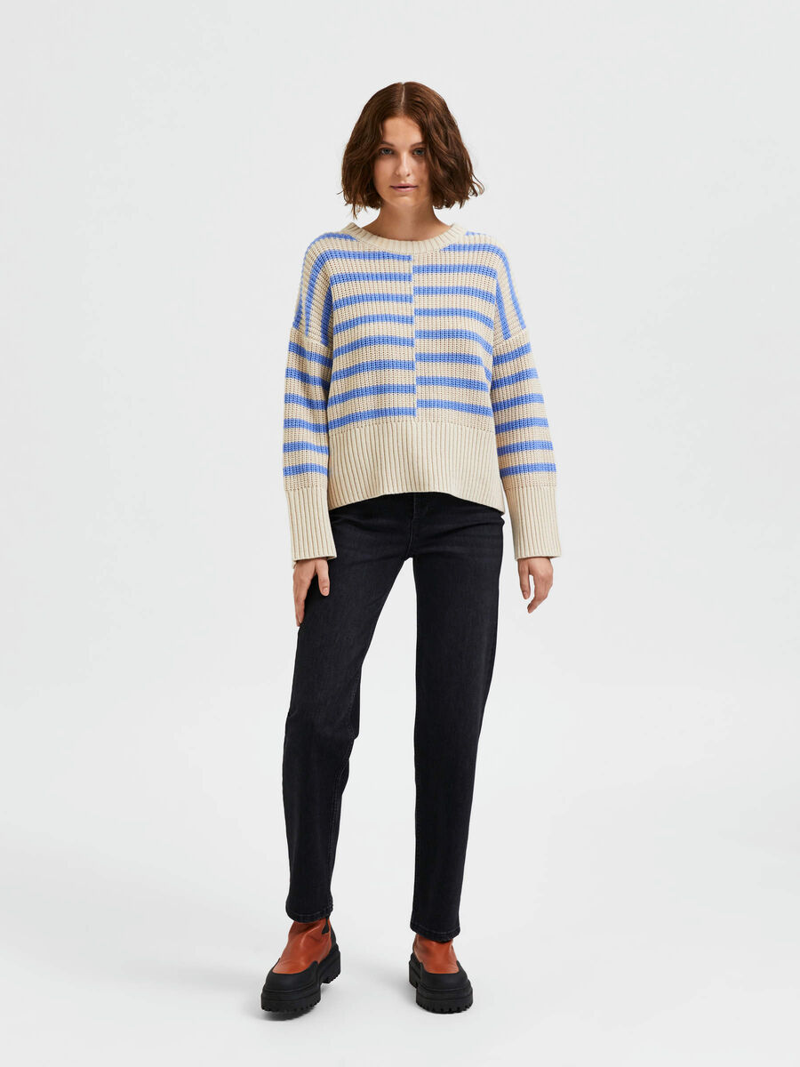 Selected STRIPED KNITTED PULLOVER, Sandshell, highres - 16084358_Sandshell_1008813_005.jpg