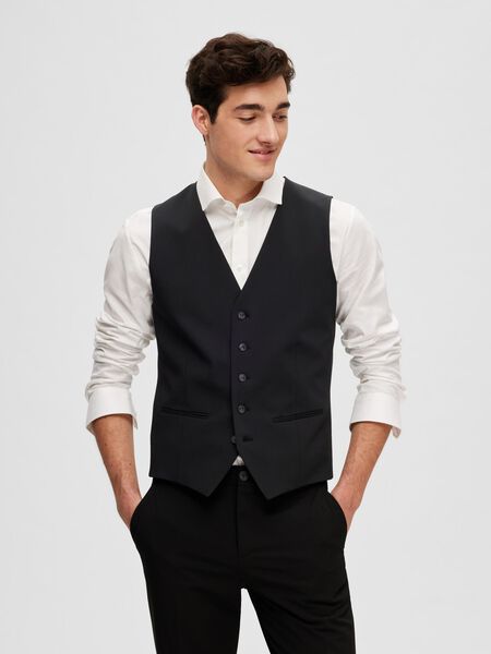 Selected VISCOSEMIX SLIM FIT GILET, Black, highres - 16089406_Black_003.jpg