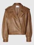Selected STRUCTURÉ VESTE EN CUIR, Coca Mocha, highres - 16095121_CocaMocha_001.jpg