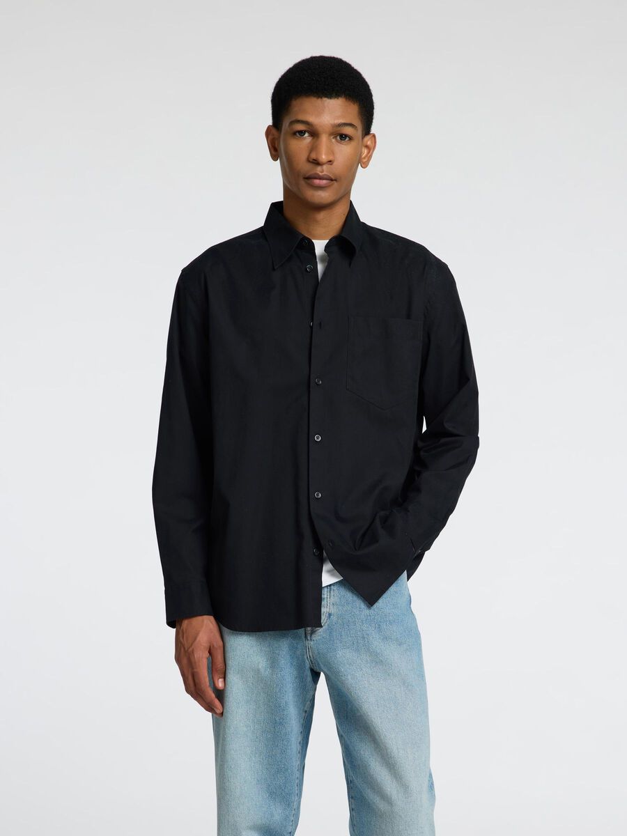Selected RELAXED FIT TWILL HEMD, Black, highres - 16096877_Black_003.jpg