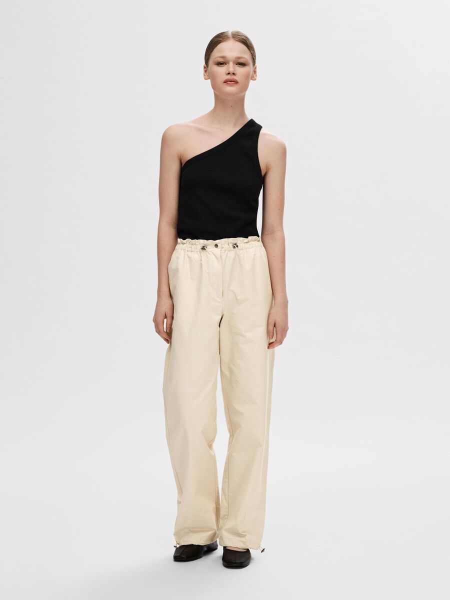 Selected SLEEVELESS ONE-SHOULDER TOP, Black, highres - 16092974_Black_005.jpg