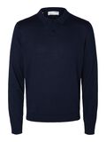 Selected KNITTED POLO SHIRT, Navy Blazer, highres - 16090149_NavyBlazer_1039463_001.jpg