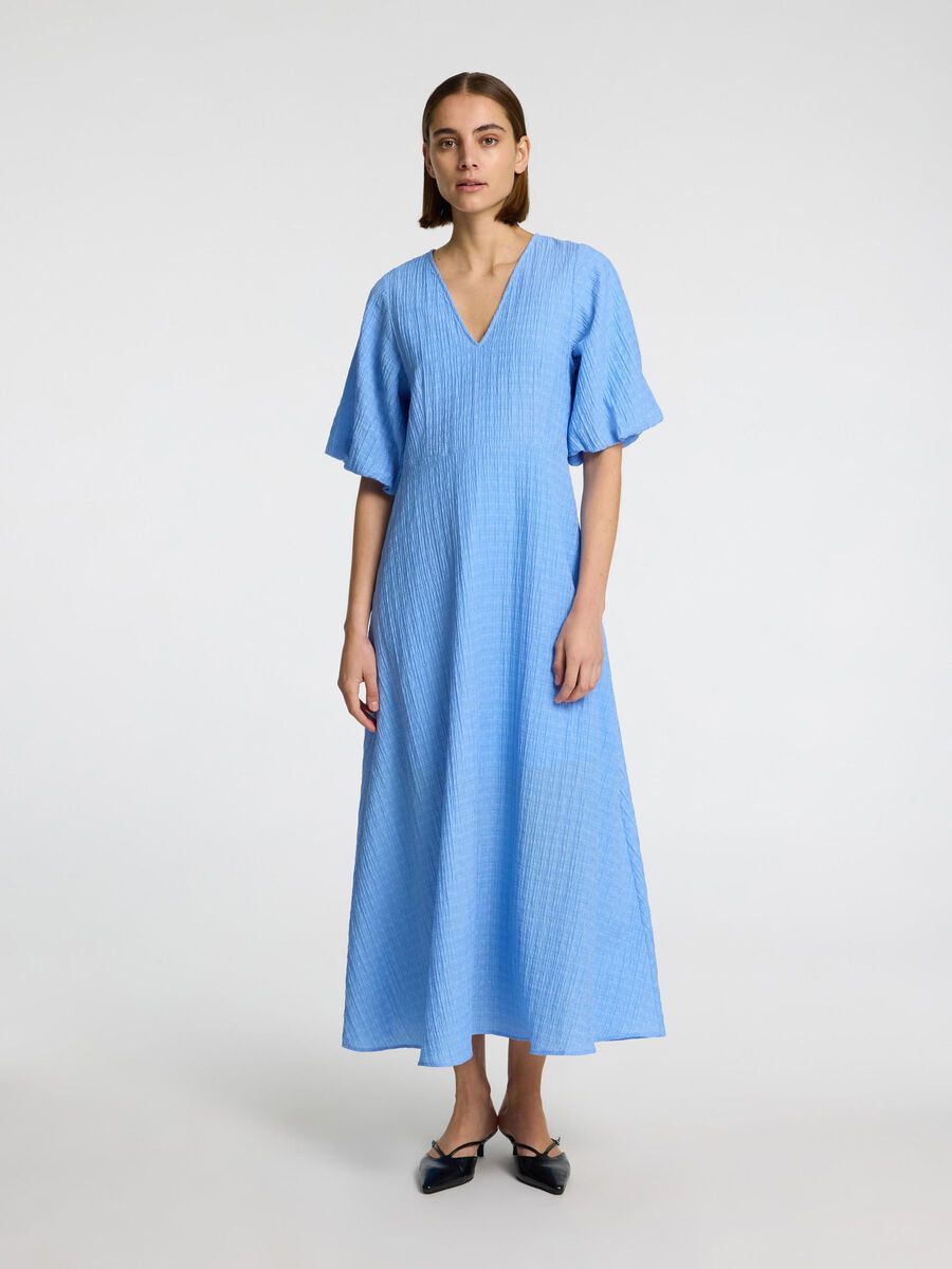 Selected BALLOON SLEEVE MAXI DRESS, Cornflower Blue, highres - 16098099_CornflowerBlue_003.jpg