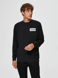 Selected CREW NECK - SWEATSHIRT, Black, highres - 16077770_Black_822453_003.jpg