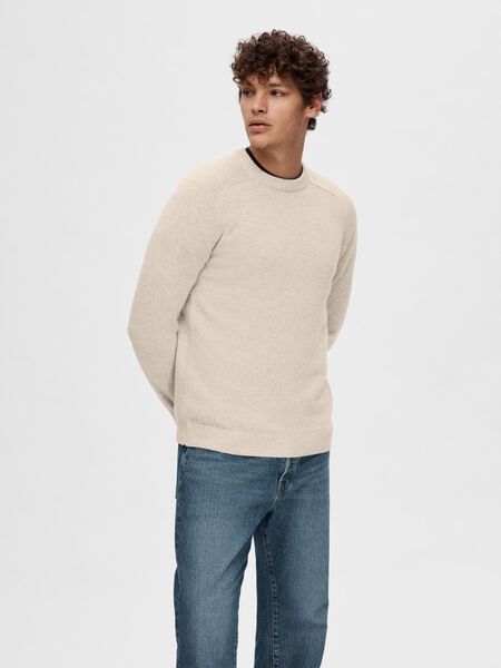 Selected RUNDHALSAUSSCHNITT STRICKPULLOVER, Kelp, highres - 16079780_Kelp_853720_003.jpg