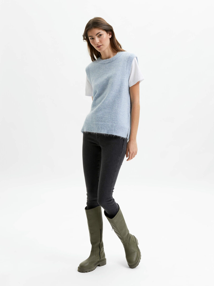 Selected RUND HALS STRIKKET VEST, Cashmere Blue, highres - 16083617_CashmereBlue_915219_005.jpg