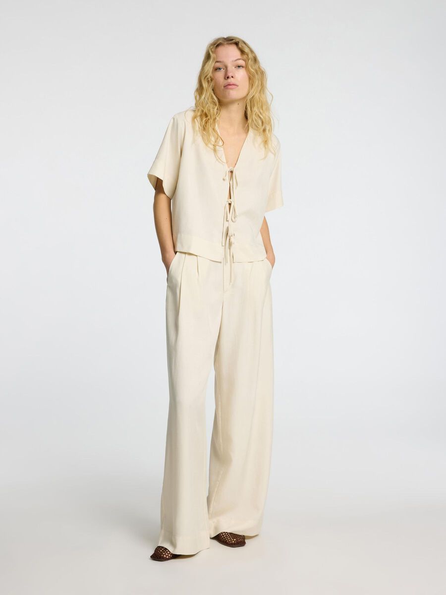 Selected TAILLE MI-HAUTE PANTALON À JAMBE AMPLE, Birch, highres - 16096915_Birch_005.jpg