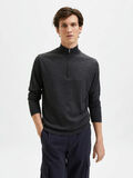 Selected QUARTER-ZIP PULLOVER, Medium Grey Melange, highres - 16085081_MediumGreyMelange_003.jpg