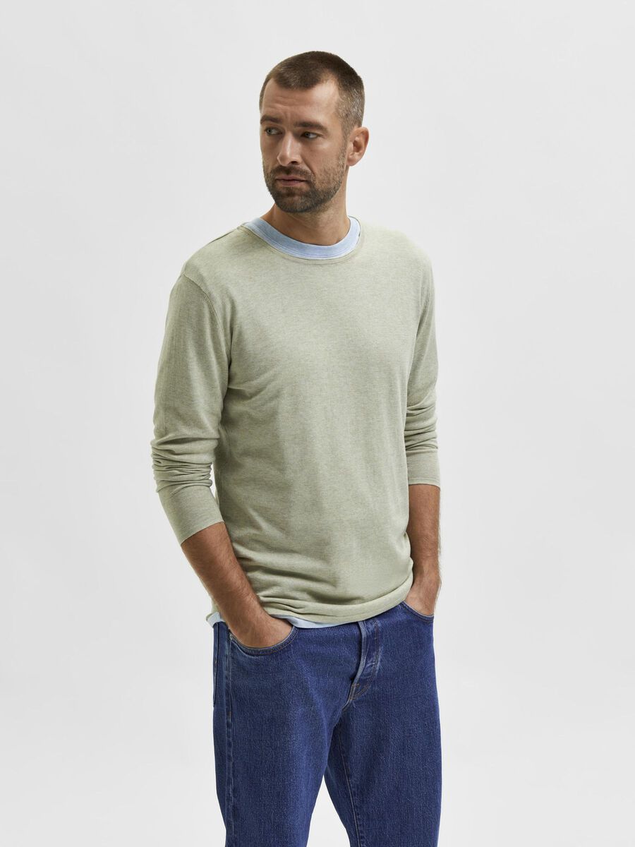 Selected LONG-SLEEVED PULLOVER, Desert Sage, highres - 16079774_DesertSage_853600_003.jpg