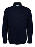 Selected LONG SLEEVED DENIM SHIRT, Dark Blue, highres - 16082171_DarkBlue_001.jpg